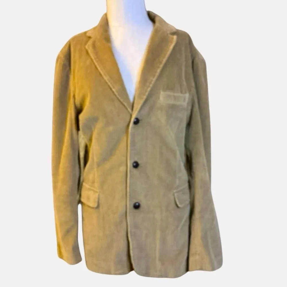 Vintage J.Crew Corduroy Sport Coat Blazer Tan Men’s Large Ivy Preppy